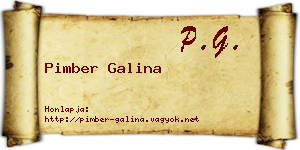 Pimber Galina névjegykártya